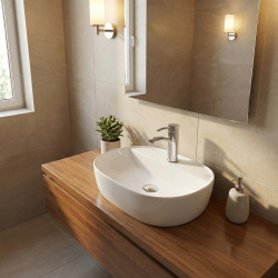 Vasque à poser Infinitio 60 x 40 x 12,5 cm sans trop-plein, blanc (SATINF6040)