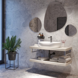 Set mitigeur lavabo + mitigeur monocommande cuisine avec douchette extractible 2 jets, noir mat (SATBSBW288C)