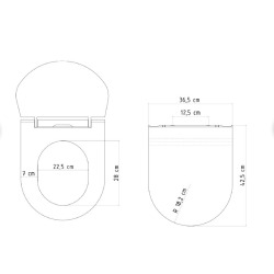 abattant ultra fin déclipsable avec frein de chute pour cuvette Alfa AL010 (AL030S)