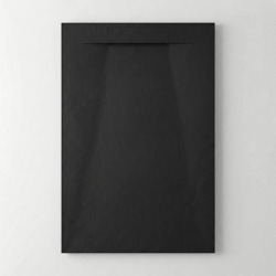 PixL 120x90 cm receveur de douche rectangulaire à poser BMC avec surface effet pierre, noir (CERAPX12090B)