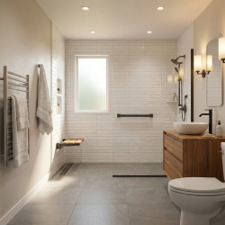 Barre d’appui de douche murale PMR NERO – 32 cm – laiton – noir Bemeta  (135507670)