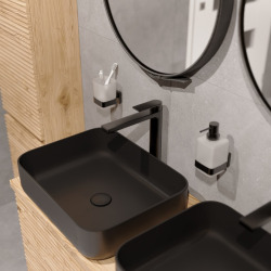 B-Way Mitigeur XL pour lavabo avec levier, Noir mat (SATBSBW285)