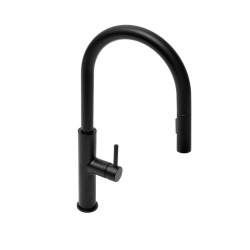 Mitigeur cuisine avec douchette extractible 2 jets, noir mat (SATBSD286C)