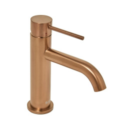 Aurum mitigeur lavabo sur pied 16,5 cm, à levier, sans vidage, or rose brossé (SATBAUR271BRG)
