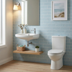 Lave-main avec 35x28 cm trou robinetterie à droite et trop-plein, Blanc (EUR913)