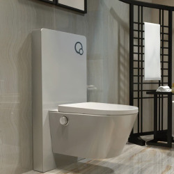 Glass bâti-support pour WC suspendu, hauteur 100,3 cm, double chasse 3/6 L, blanc (SATAMGW-FR)