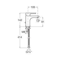 L20 mitigeur de lavabo à levier, sans vidage, chrome (A5A3E09C00)