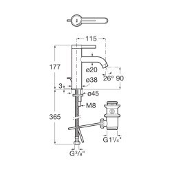 Ona mitigeur de lavabo à levier technologie ColdStart, avec vidage, chrome (A5A309EC00)