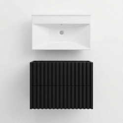 Meuble de salle de bain avec lavabo SAT Delano 80x46 cm noir mat (DELANO80ZCUM)