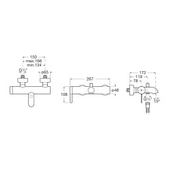 Ona mitigeur bain/douche mural à levier, sans ensemble de douche, noir mat (A5A029ENB0)
