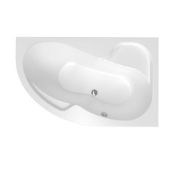 Fortuna Baignoire asymétrique,160x100cm, orientation droite, en acrylique, Blanc (FO1600PPLUS)