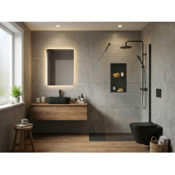 Infinitio Vasque à poser 45,5x32,5 cm, sans trop-plein, Noir mat (SATINF4532BKM)