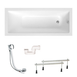 Aurum 150x80 cm baignoire rectangulaire en acrylique, orientation gauche et droite, sans pieds, blanc (SATVAUR150)