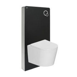 Glass pack WC bâti-support avec plaque de commande + WC suspendu Ceramia sans bride avec abattant SoftClose (STGLWCE14WT01-FR)
