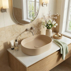 Vasque à poser ovale 50 x 36,5 x 12 cm sans trop-plein moka mat PixL (CEPX5037MOM)