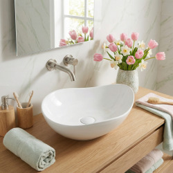 PixL 50,5 x 38 x 18 cm vasque à poser Infinitio, sans trop-plein, blanc (CEPX5038)