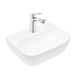 QUICKFIX DICE Mitigeur lavabo, taille S + Brevis lavabo suspendu avec trou pour robinetterie, 43x30x13cm (BA2-G1018570000-02)