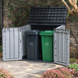 Store It Out Midi 132 x 71.5 x 113.5 cm coffre de jardin multifonctionnel 880 L, en résine, gris anthracite (249442)