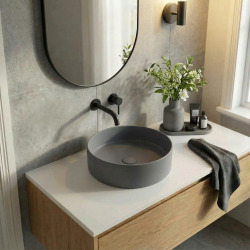 PixL 36 x 36 x 12 cm vasque à poser Infinitio, sans trop-plein, gris (CEPX3636GRM)