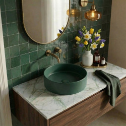 PixL 36 x 36 x 12 cm vasque à poser Infinitio, sans trop-plein, vert (CEPX3636GEM)