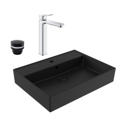 QUICKFIX DICE mitigeur pour vasque à poser, taille XL + lavabo rectangulaire Infinitio 60,5x46,5 cm (BA3-G1018920000-04)