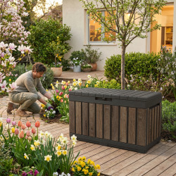 Kentwood 82,3 x 45,7 x 57,7 coffre de rangement 190 L, marron noisette (263970)