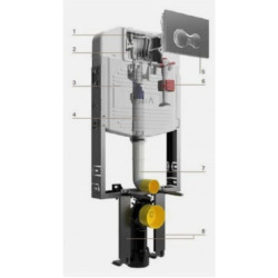 Mécanisme double touche chasse d'eau WC encastré Vitra V-FIX et Vitrus (436868YP)