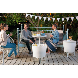 Cool bar lumineux Glacière lumineuse LED, avec table rétractable, 57x 50 x 50 cm, blanc (231366)Cool bar lumineux