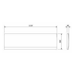 Deep Plain 110x36 cm tablier de baignoire avant, gauche, blanc (83648)