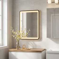 50x71x12,5 cm armoire de salle de bain 3 étagères avec éclairage 3 couleurs et capteur (SATZGALED5071CE)