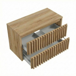 Meuble de salle de bain avec sa plaque de recouvrement, SAT Delano, 100x56x46 cm chêne mat (DELANO100ZDDE)