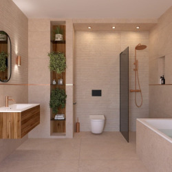 Brosse WC en acier inoxydable, largeur 8,9 cm, or rose brossé (SATDSTETKAKBRG)