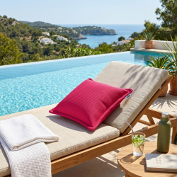 Coussin piscine flottant 65 × 65 × 25 cm intérieur / extérieur SANS billes de polystyrène – Rose (CF6565-3)