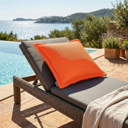 Coussin piscine flottant 65 × 65 × 25 cm intérieur / extérieur SANS billes de polystyrène – Orange (CF6565-6)