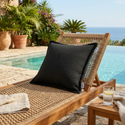 Coussin piscine flottant 45 × 45 × 25 cm intérieur / extérieur SANS billes de polystyrène – Noir (SCF4545-7)