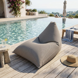 Pouf piscine XL flottant 140x120x90 cm extérieur piscine terrasse jardin SANS billes gris (LBF140120-1)