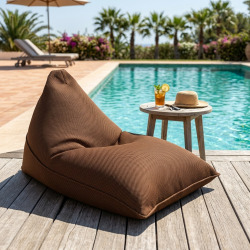 Pouf piscine XL flottant 140x120x90 cm extérieur piscine terrasse jardin SANS billes brun (LBF140120-5)
