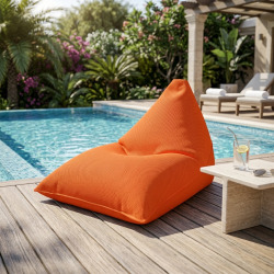 Pouf piscine XL flottant 140x120x90 cm extérieur piscine terrasse jardin SANS billes orange (LBF140120-6)