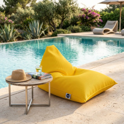 Pouf piscine XL flottant 140x120x90 cm extérieur piscine terrasse jardin SANS billes jaune (LBF140120-8)