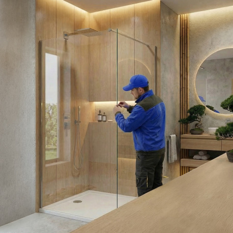 Installation d&rsquo;un ensemble paroi + receveur