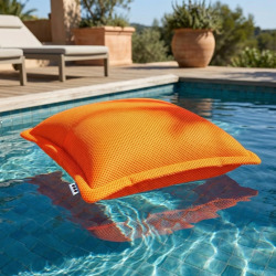 Coussin piscine flottant 65x65 cm orange – billes incluses (à remplir) – intérieur / extérieur (CF6565-6-SET)