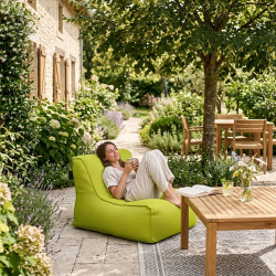 Fauteuil piscine XL flottant 100x90 cm vert – billes incluses (à remplir) – intérieur / extérieur (DC10090-1-SET)