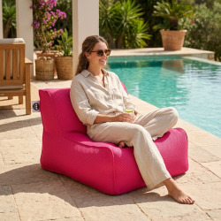 Fauteuil piscine XL flottant 100x90 cm rose – billes incluses (à remplir) – intérieur / extérieur (DC10090-1-SET)