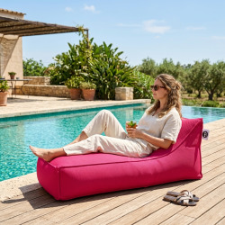 Chaise longue piscine flottante 160x70 cm rose – billes incluses (à remplir) – intérieur / extérieur (RSF16070-3-SET)