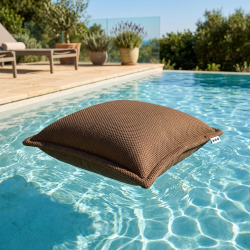 Coussin piscine flottant 45x45 cm brun – billes incluses (à remplir) – intérieur / extérieur (SCF4545-5-SET)