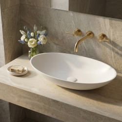 Infinitio Vasque à poser 61,5 x 36 x 15,5 cm, sans trop-plein, Blanc mat (SATINF61536M)