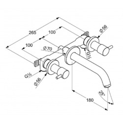 Mélangeur de lavabo mural DN 15 (381450576)